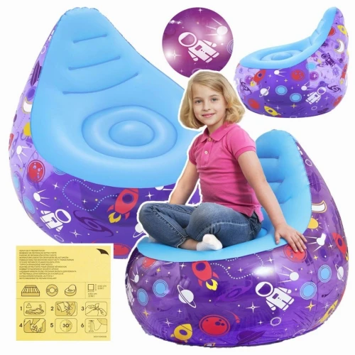 Fauteuil Pouf et Chaise Gonflable LED Lumières Spatiales Ergonomique Bestway - Cadeau pour Enfants