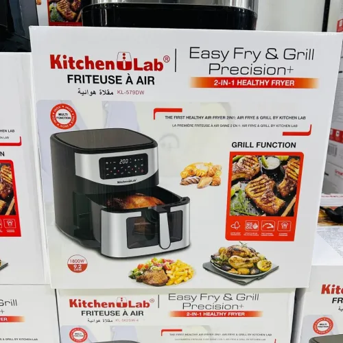 Friteuse 2 En 1 à Air Sans Huile avec Grill Kitchen Lab - 9.2L 1800W قلاية هوائية