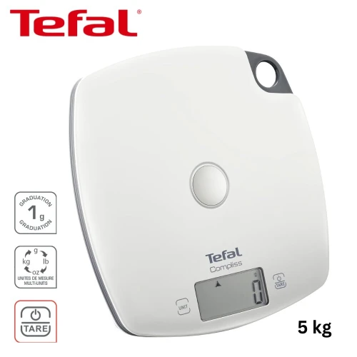 Balance de Cuisine Électronique Tefal Compliss 5kg avec Fonction Tare - ميزان مطبخ