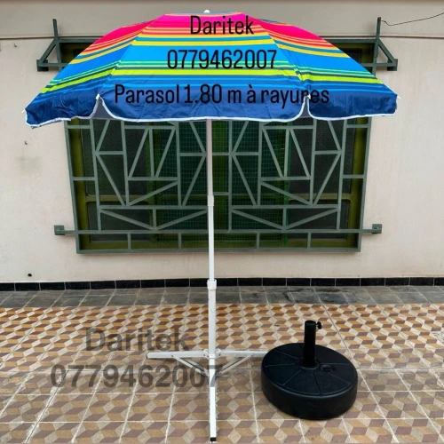 Parasol 1.80m à rayures de Plage Solide - مظلة بحر باراسول