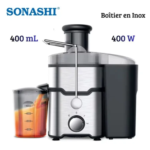 Sonashi Centrifugeuse Extracteur De Jus Électrique 400W 400 mL avec 2 Vitesses + Pulse - عصارة