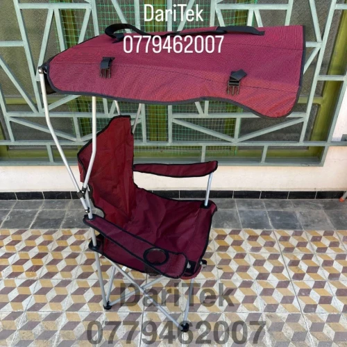 Chaise Pliante avec Pare-soleil Intégré et Porte Gobelet pour Plage Camping Bivouac Trés Solide