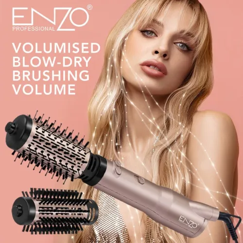 Brosse Soufflante Rotative Volumiser ENZO PROFESSIONAL avec 2 Brosses Céramique 1000W 
