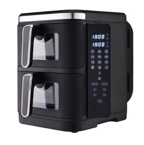 Friteuse Air Fryer Sans Huile 11 Litres 2800W Double Bac Vertical Avec Fenêtre - BERGMANN