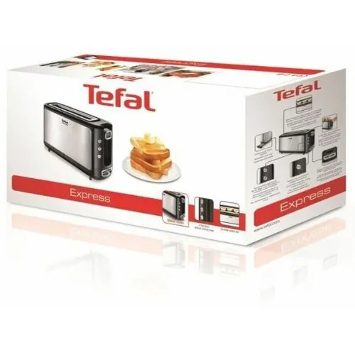 Grille Pain Electrique Tefal Extra Longue Et Large 1000 W en Inox - Express TL365ETR
