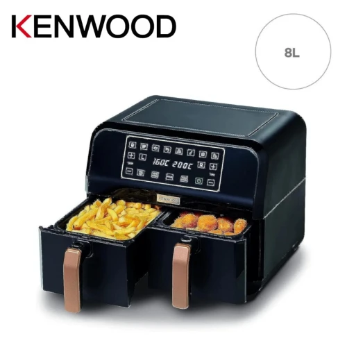 Friteuse Air Fryer sans huile KENWOOD 1700W 8L Double Panier et Bacs XXXL Dual Zone Technologie - Écran Tactile et 8 Programmes - kHealthy FRY TWIN
