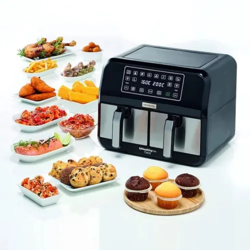 Friteuse Air Fryer Kenwood sans huile 1700W 8L Double Bacs Dual Zone - Écran Tactile 8 Programmes