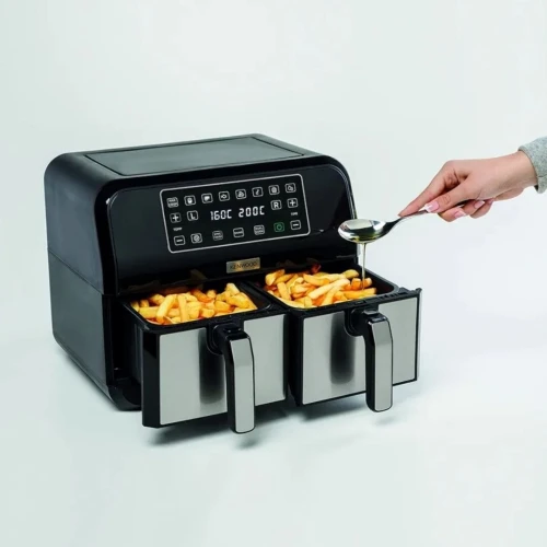 Friteuse Air Fryer Kenwood sans huile 1700W 8L Double Bacs Dual Zone - Écran Tactile 8 Programmes