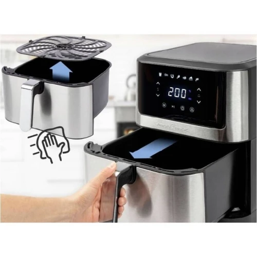 Friteuse Air Fryer Proficook sans Huile 8L 1800W En Inox avec 7 Programmes et Écran Tactile - قلاية
