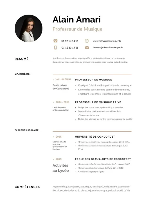 création de CV percutants et sur mesure