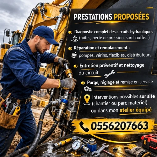 Services de Réparation Hydraulique  Engins et Travaux Publics
