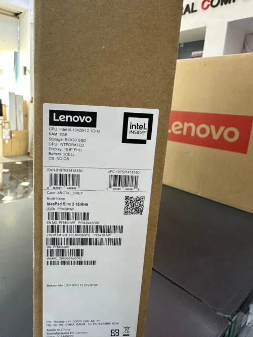 LENOVO IDEAPAD SLIM 3 Intel Core i5-13420H 12 Mo, jusqu,à 4,60 GHz  RAM 8GB DDR5 512GB SSD 15.6 FHD