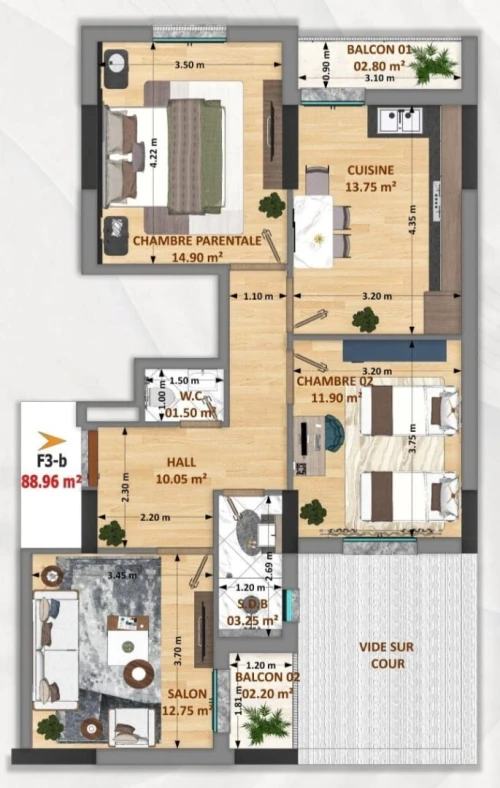 Vente Appartement F3 Oran Bir el djir