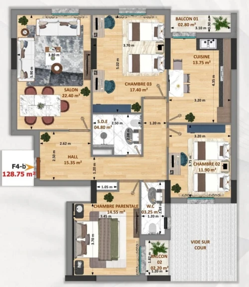Vente Appartement F4 Oran Bir el djir