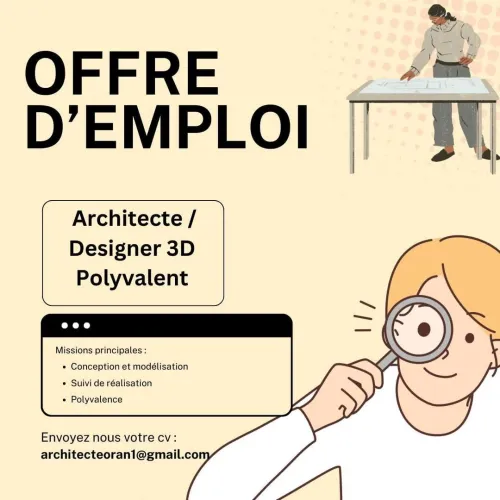 Recrutement architecte Designer 3D Polyvalent