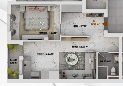 Vente Appartement F2 Oran Bir el djir