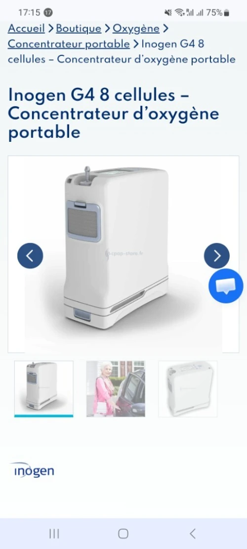 Dispositif médical  oxygène portable