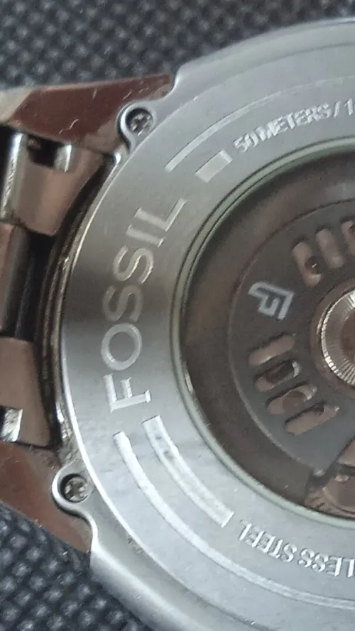 montre homme fossil mécanique automatique toute en acier inoxydable