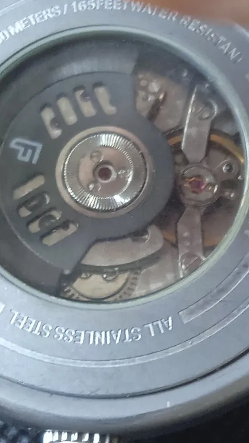 montre homme fossil mécanique automatique toute en acier inoxydable