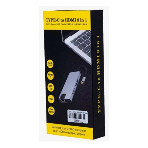 Hub Type-C vers HDMI (8 en 1)
