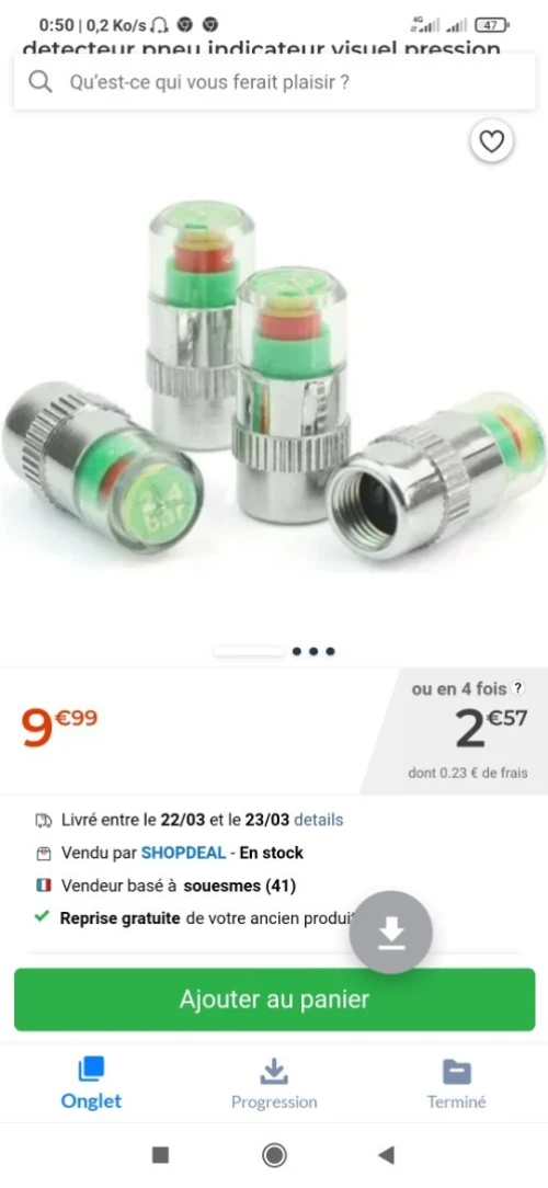 Valve testeur de pression de pneus