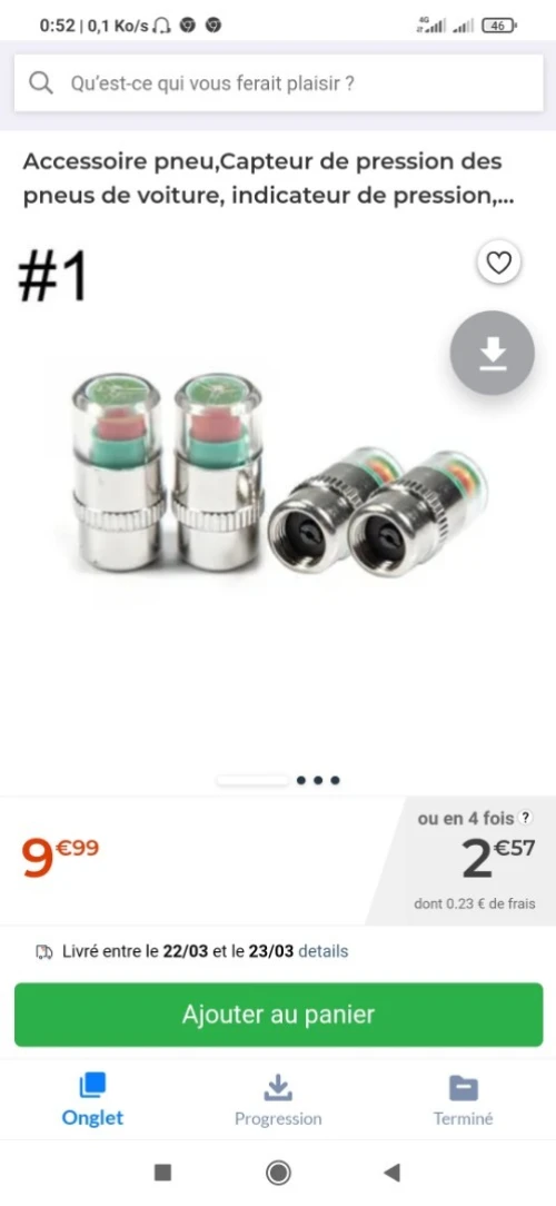 Valve testeur de pression de pneus