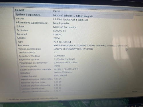 PC Portable Lenovo G500 à vendre