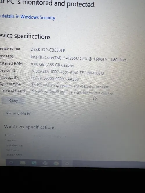 Lenovo thinkpad E490 i5 8th generation 8g ram 512 g hdd