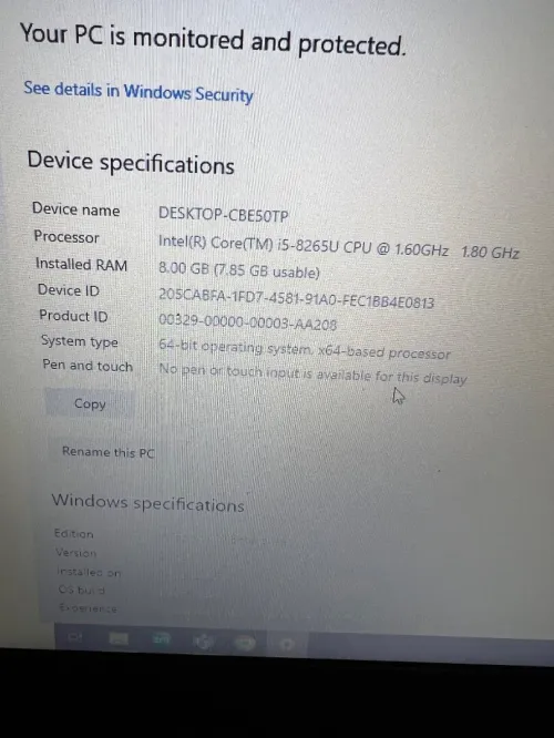 Lenovo thinkpad E490 i5 8th generation 8g ram 512 g hdd