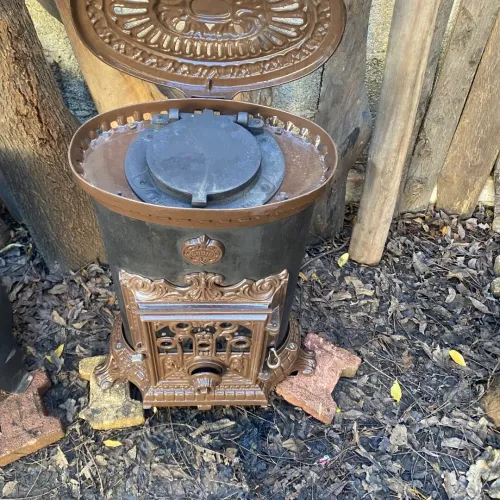 ancien poele a bois marque godin france en font