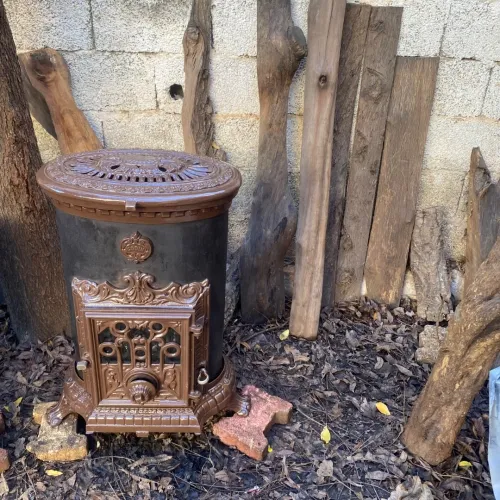 ancien poele a bois marque godin france en font