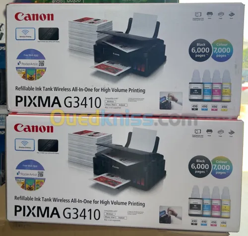 Imprimante canon multifonction G3410 avec réservoir wifi