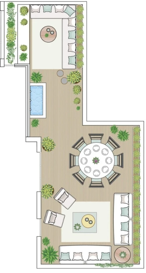 Aménagement intérieur extérieur terrasse jardin espace public espace détente loisirs