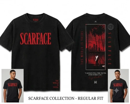 T shirt scarface sur commande gros détail