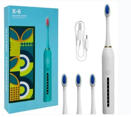 Brosse à Dents Électrique 4 Têtes Incluses Rechargeable et Étanche IPX7  فرشاة أسنان كهربائية بأربعة رؤوس