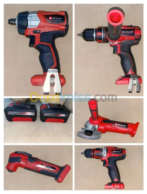 Kit Einhell 18V 5 Outil 2 Batteries 4Ah Chargeur 3A / Clé à Chocs et Visseuse à Percussion Brushless