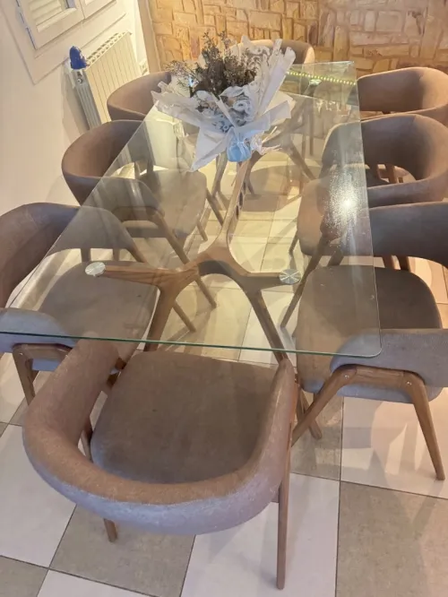 Vends table 6 chaises et table basse