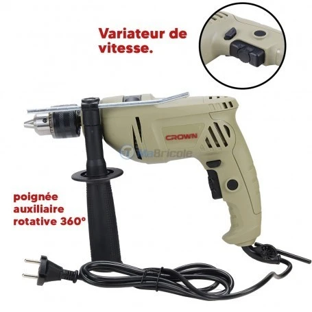 Perceuse crown 600w