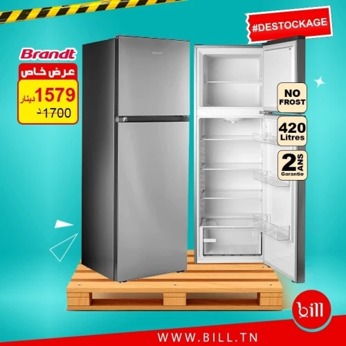 PROMOTION REFRIGERATEUR BRANDT 440 INOX NO FROST 10 ans de garantie 