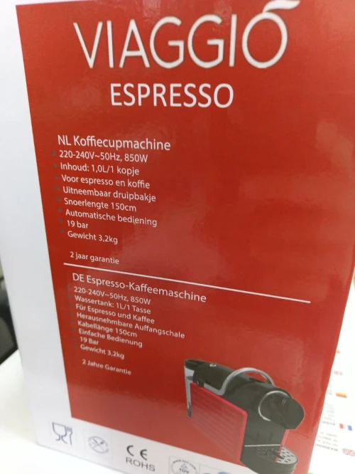Machine a café Viaggio Espresso capsules 850W 19BAR