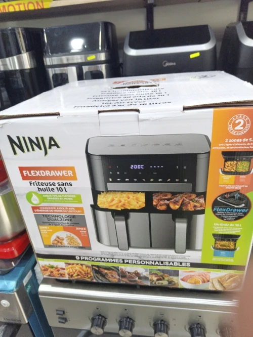 PROMO AIR-FRYER SANS HUILE NINJA 10L DOUBLE COMPARTIMENTS HORIZONTAL AVEC AFFICHEUR TACTILE