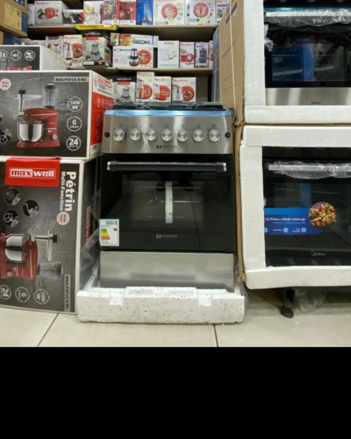 Promo cuisinière Arthur Martin Gaz Gaz4 feux fonte inox ventilé catalyseur 