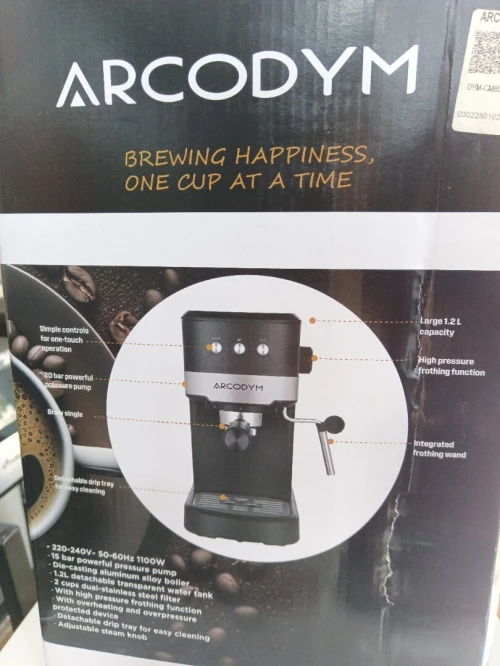 Promo machine a café Arcodym 1.2L 15Bar café moulu avec Bras