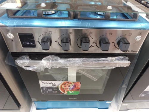 PROMO CUISINIÈRE 4  FEUX FONTE CONDOR INOX AVEC AFFICHEUR VENTILÉ CATALYSEUR