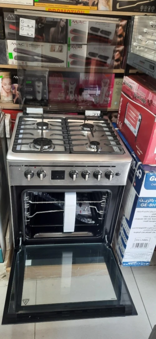 Promotion cuisiniere maxtor inox gaz/gaz ventile avec afficheur