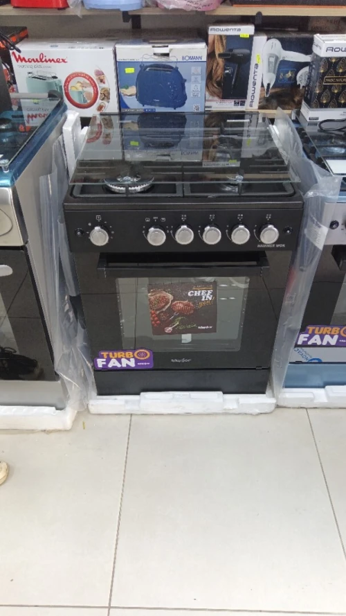 promo cuisinière maxtor Noir 4 feux ventilé Hammer wok tabouna fonte 