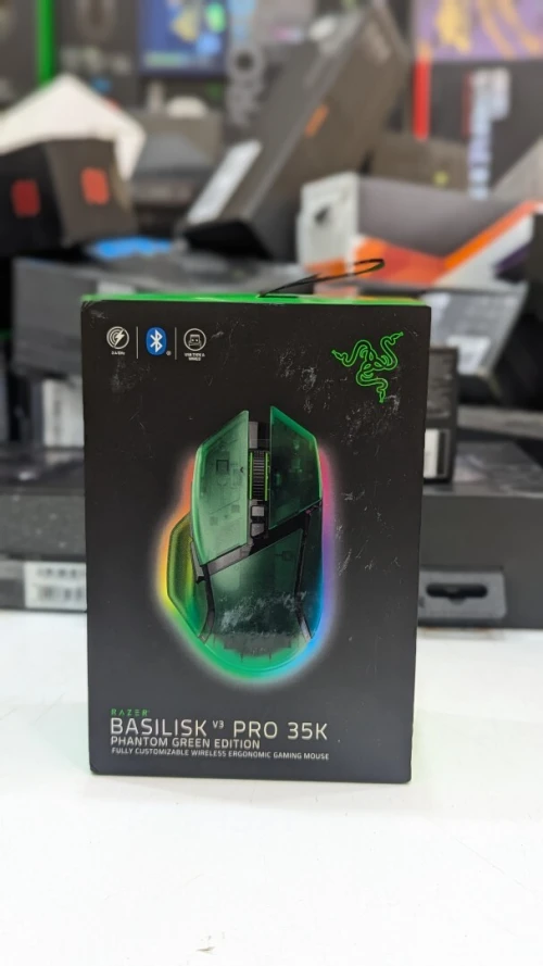 Razer Basilisk V3 Pro 35K Phantom Freen Edition Sensor Gen 2- RGB - Optical Switches Gen 3