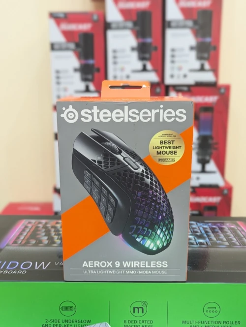 SteelSeries Aerox 9 Wireless - Souris MMO sans fil perforée - RGB