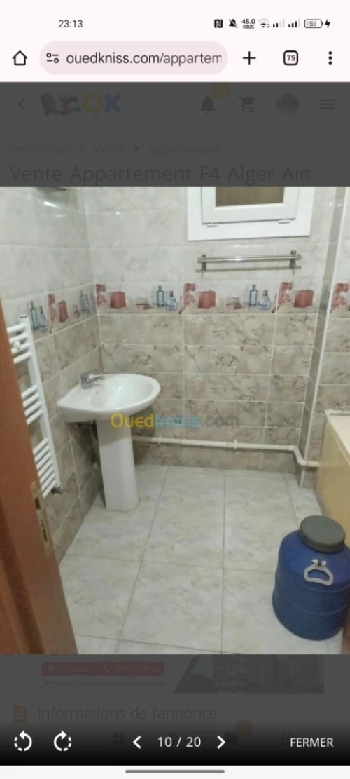 Vente Appartement F4 Alger Ain taya