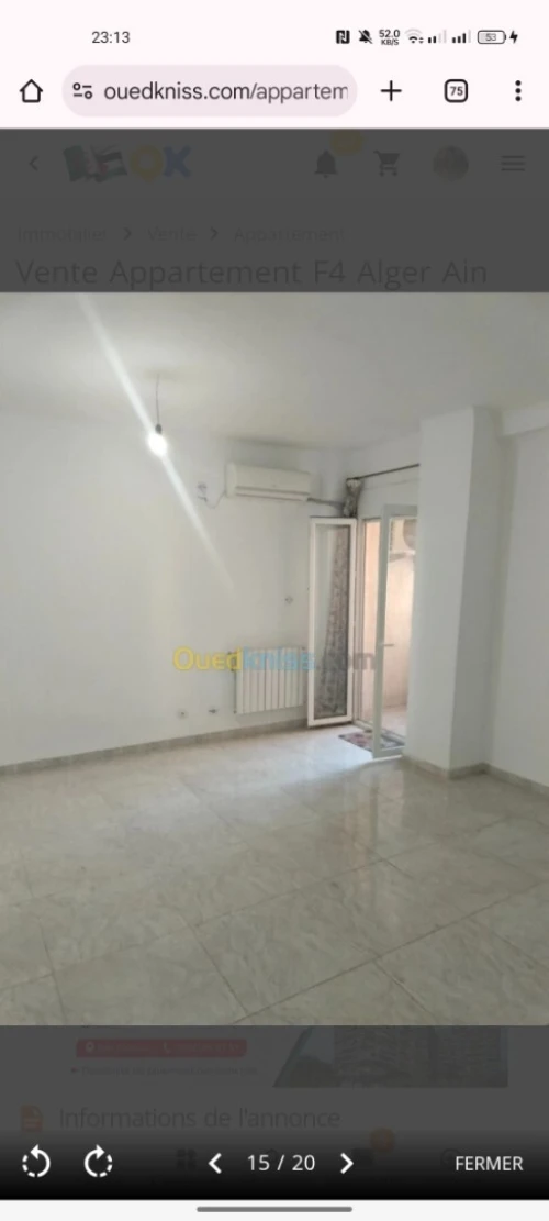 Vente Appartement F4 Alger Ain taya